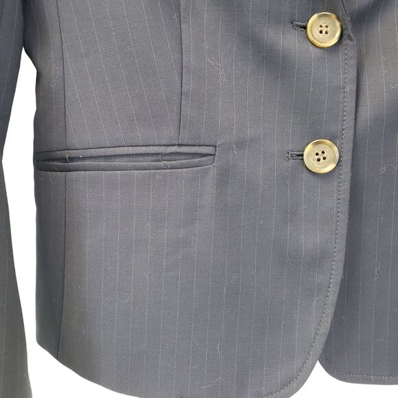 J. Crew Wool Blend Pinstripe Two Button Blazer Jacket Size 2 - Picture 5 of 7